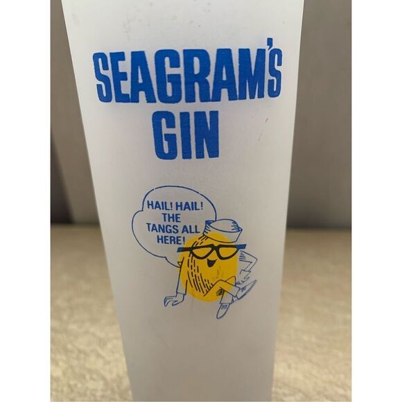 Seagrams Gin Cocktail Tom Collins Glass-Highball Tall Satin Vintage Lemon - Picture 2 of 4